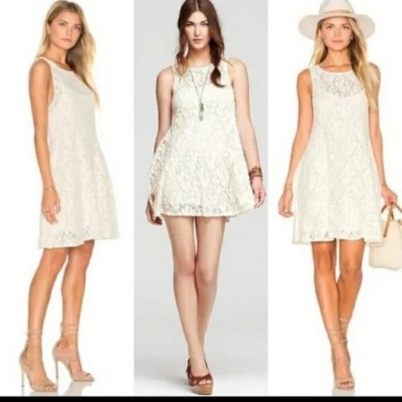Free People Lace for Miles White Mini Dress - Picture 2 of 6
